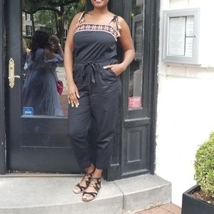Black embroidered jumpsuit. Veryight and comfy